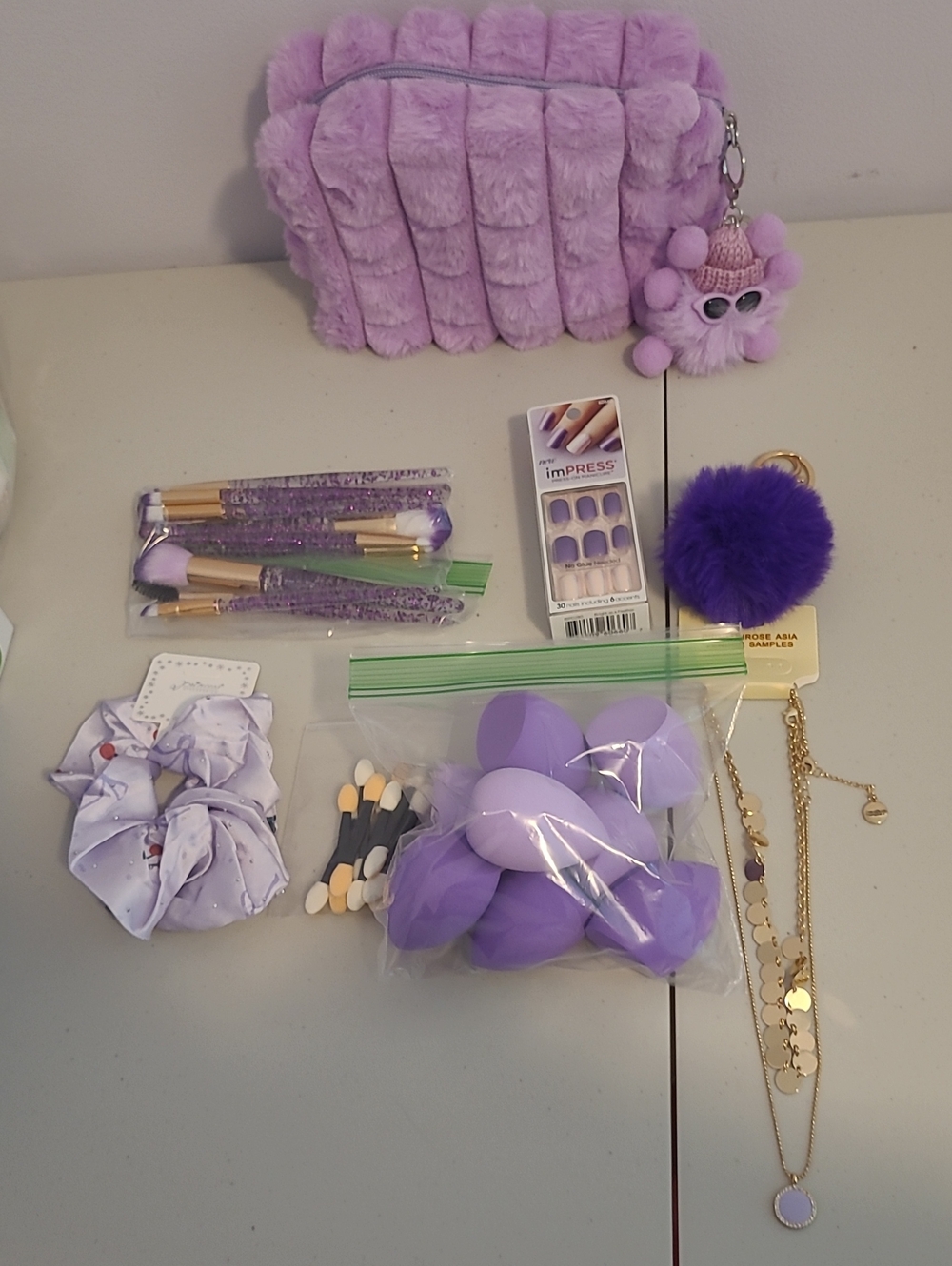 Lavender Makeup Bundle with Plush Cosmetic Bag